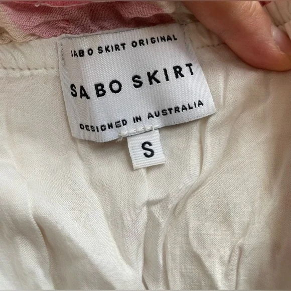 Sabo Skirt Dress Back Open Orange Pink White Small - Picture 5 of 7